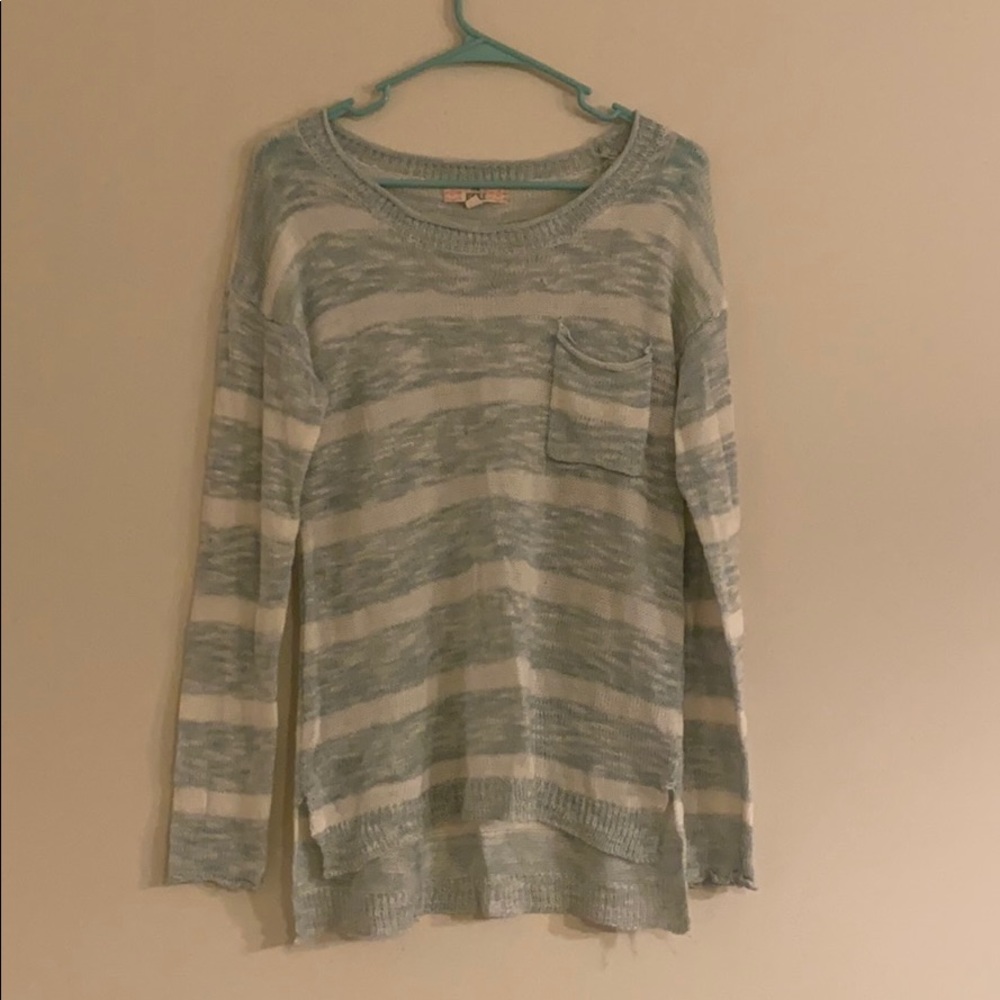 Light Blue and White Sweater